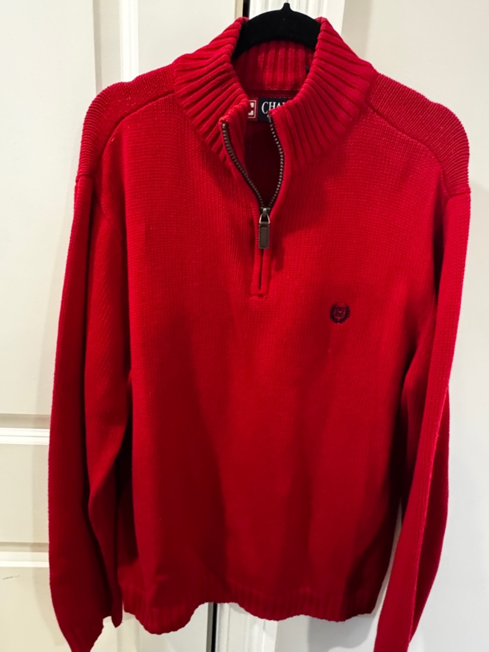 Vintage Chaps RL Quarter Zip Pull Over Red Sweater (L)